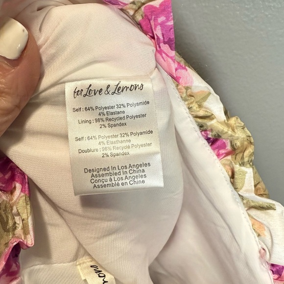 For Love & Lemon's Women's Milani‎ Mini Skirt White Floral Multi Size XS - Picture 5 of 5